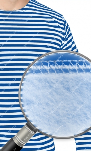 Тельняшка тк.Футер 3-х нитка с начёсом Синяя полоса