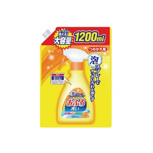 Антибактериальное пенящееся чистящее средство для ванной ''Foam spray Bathing wash'' с апельсиновым маслом (мягкая упаковка) 1200 мл