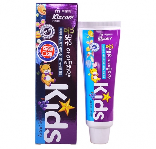 Детская гелевая зубная паста с ярким вкусом винограда с 2л ''Kizcare Kids'' 75гр