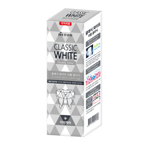 Зубная паста «Classic White» отбеливающая двойного действия с микрогранулами с ароматом мяты (туба в коробке) 110г