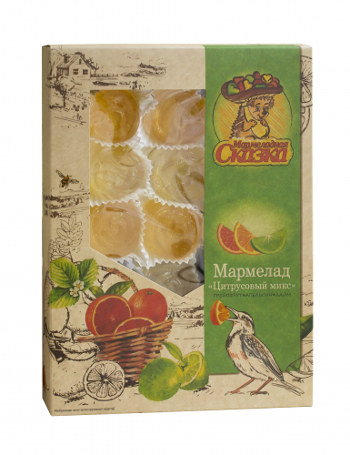 ХИТ!  Мармелад желейный: Ассорти цитрусовый (апельсин, грейпфрут, лайм, лимон), 500гр