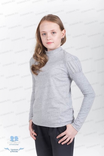 блузка школьная  4013 серый меланж