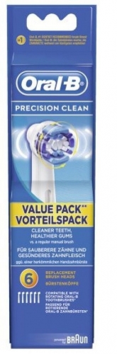 Насадка для электрической зубной щетки Oral-B BRAUN Precision Clean, 6 шт. в розничной упаковке