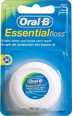 Зубная нить Oral-B Essential Floss Mint Waxed вощеная с ментолом (50 м)