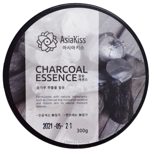 Гель многофункциональный для лица и тела AsiaKiss с Charcoal Essence Soothing Gel c угольной эссенцие, 300