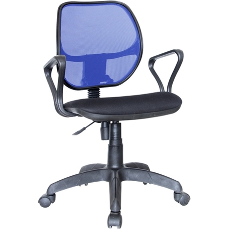 Компьютерное кресло Маррс спинка сетка синяя/ сиденье В-14 черный
