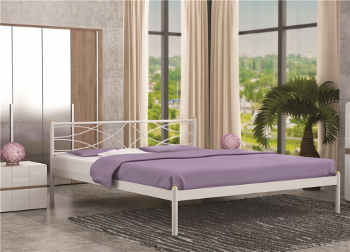 Кровать Экзоотика (140х200 цвет Беллый металлическое основание)