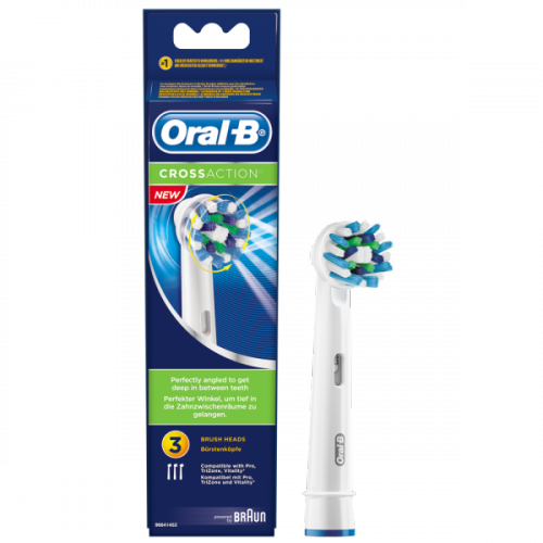 Насадка для электрической зубной щетки Oral-B BRAUN Cross Action, 3 шт. в розничной упаковке