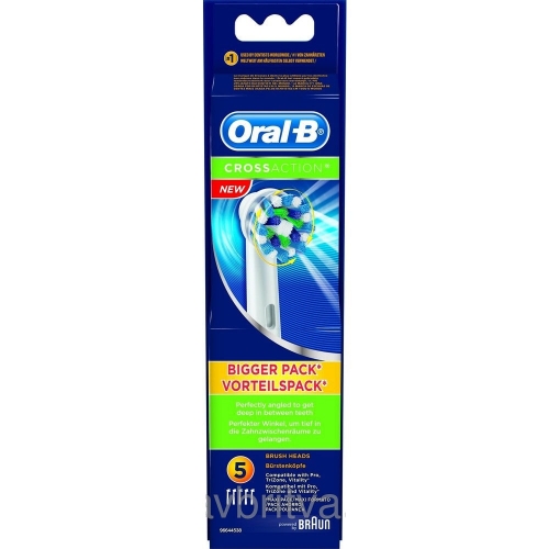 Насадка для электрической зубной щетки Oral-B BRAUN Cross Action, 5 шт. в розничной упаковке