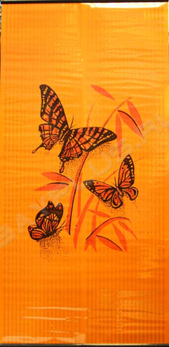 Бабочки красные на оранжевом фоне. Обогреватель