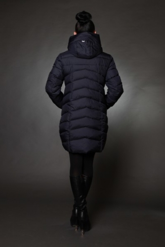 Куртка женская зимняя 7555 синий натуральный мех