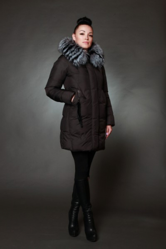 Куртка женская зимняя 17100 черный натуральный мех