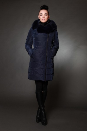 Женская куртка зимняя 1720 цвет темно-синий