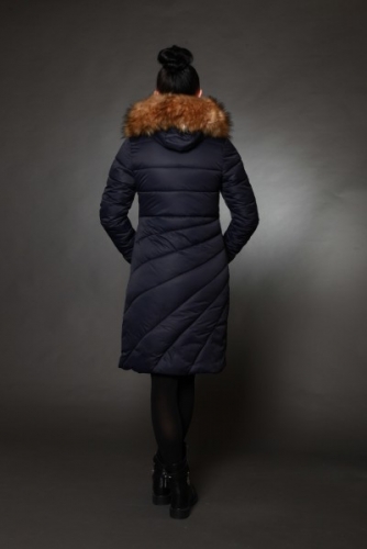 Куртка женская зимняя 8715 синий искусственный мех