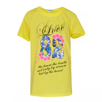 футболка для девочки в желт тонах
