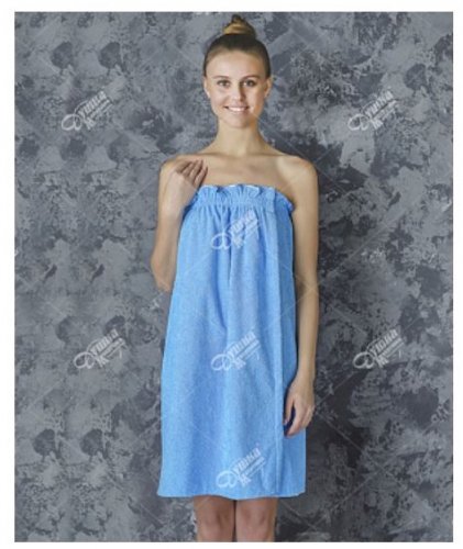 ПАРЕО ДЛЯ БАНИ МАХРОВОЕ ГОЛУБОЕ. Душка Махрушка