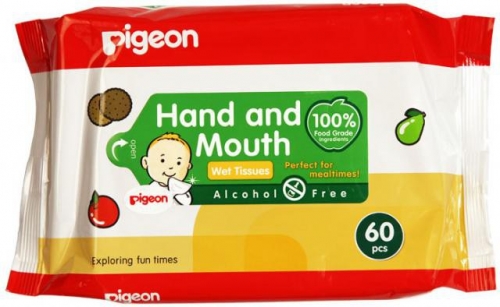 Влажные салфетки детские PIGEON для рук и рта, пустышек, игрушек, 70 шт	