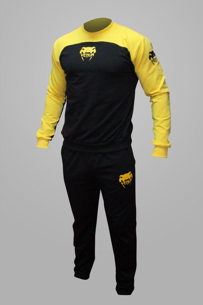 Спортивный костюм черный с желтым
