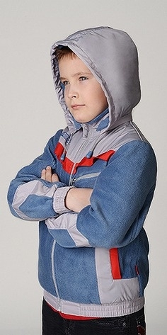 Куртка для мальчика ПА ф165 серый/синий