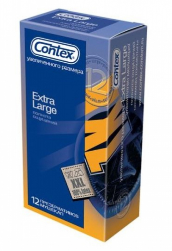 CONTEX Extra Large  презервативы полнота ощущений  12 шт. (синие)