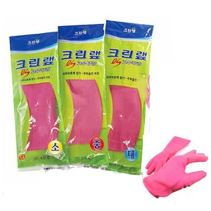 Clean wrap Перчатки из натурального латекса c внутренним покрытием (укороченные) розовые  размер M, 1 пара