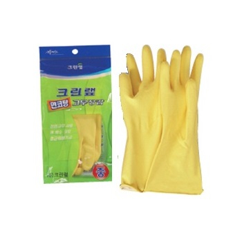 Clean wrap Перчатки из натурального латекса (с хлопковым покрытием) желтые размер M, 1 пара