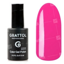 Grattol, Гель-лак Hot Pink №128 (9 мл.)