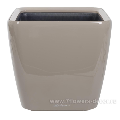 Bac à fleur Lechuza Pot de fleur Quadro Premium LS 50 - kit complet, taupe brillant